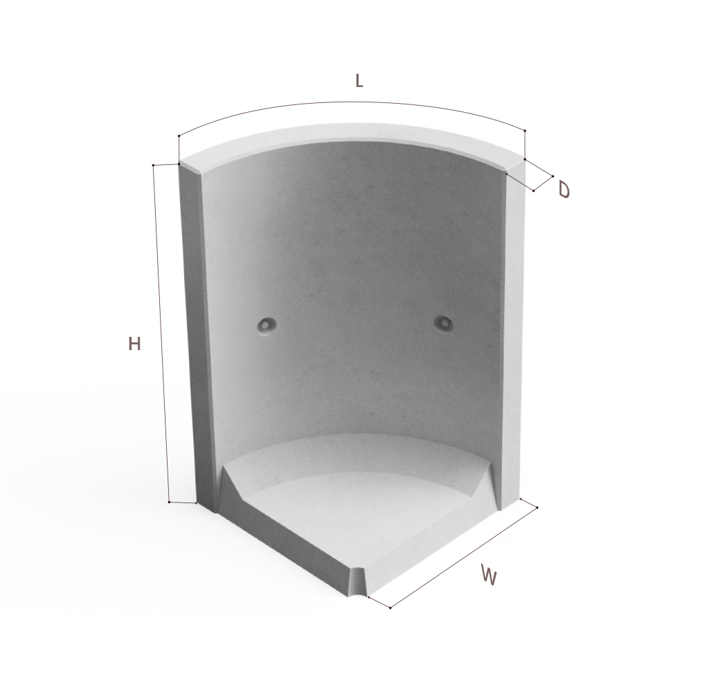 Curved inside 90°