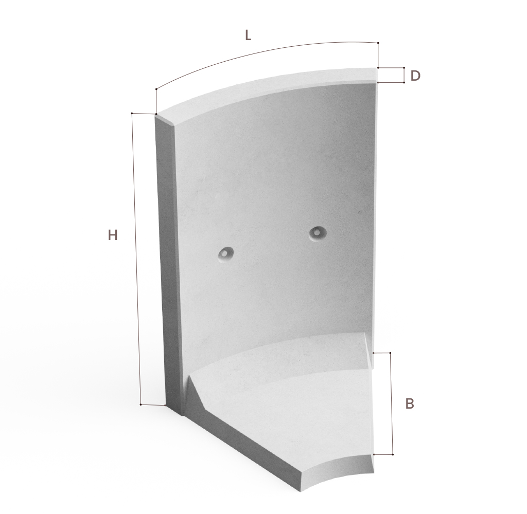 Curved inside 45°