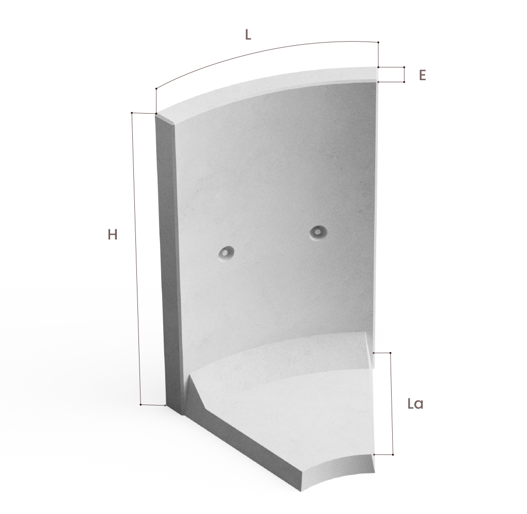Curved inside 45°