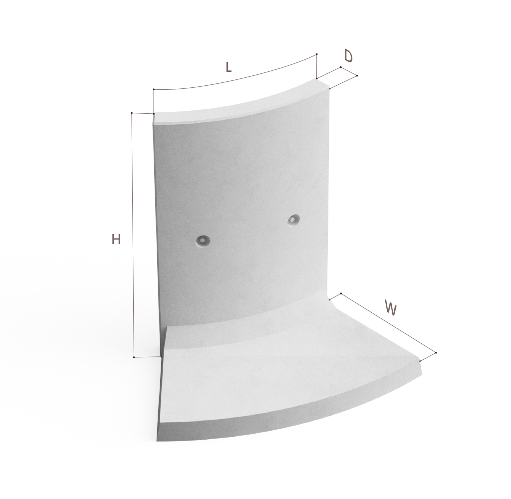 Curved outside 45°