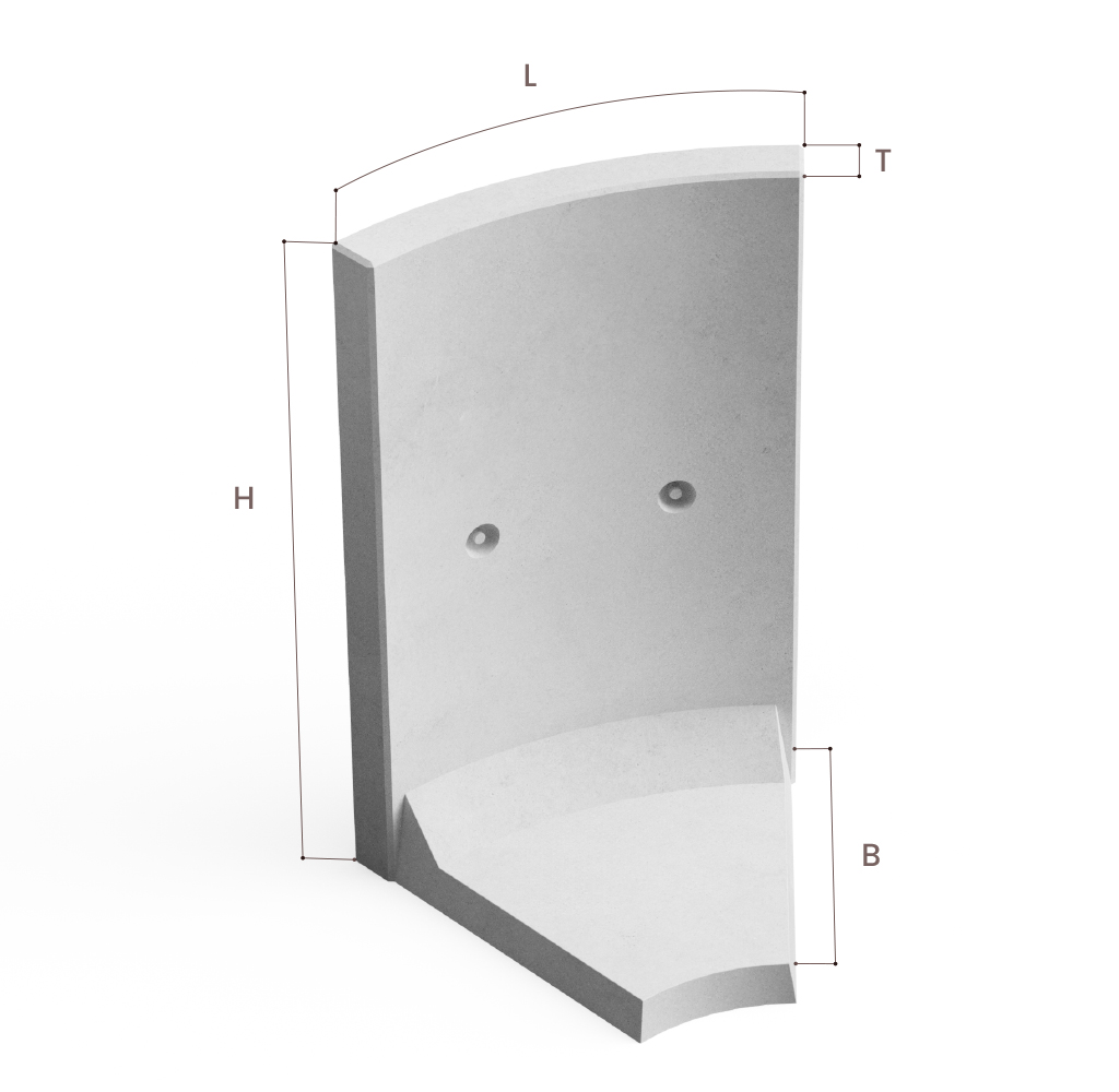 Curved inside 45°