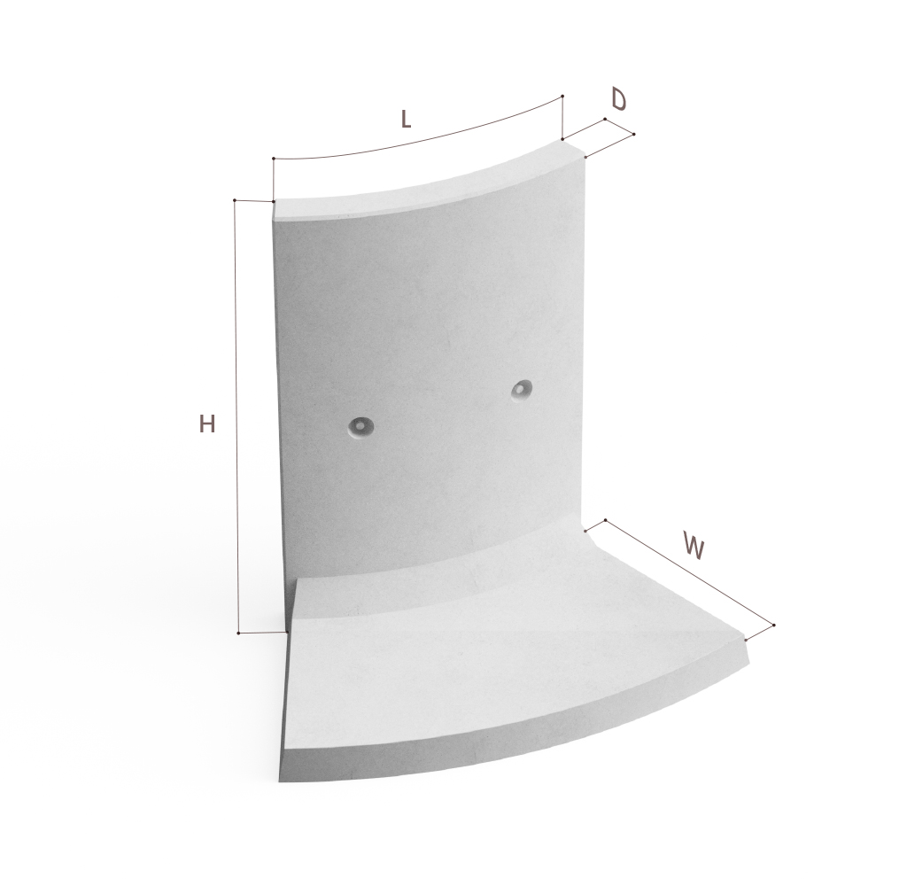 Curved outside 45°